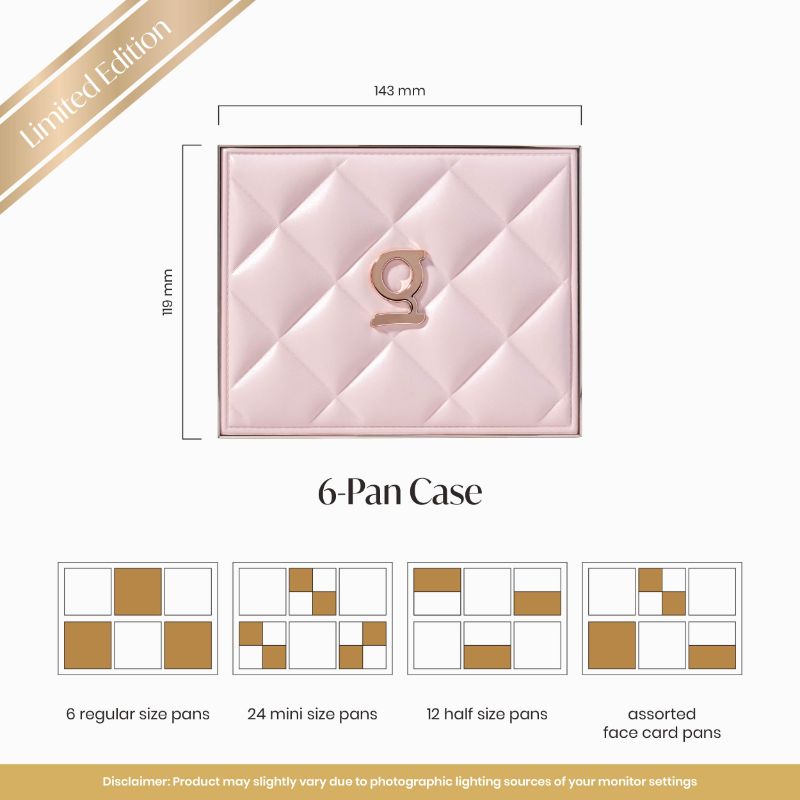 GRWM Face Card 6-Pan Customizable Palette Case Limited Edition (Puffy Rosé)