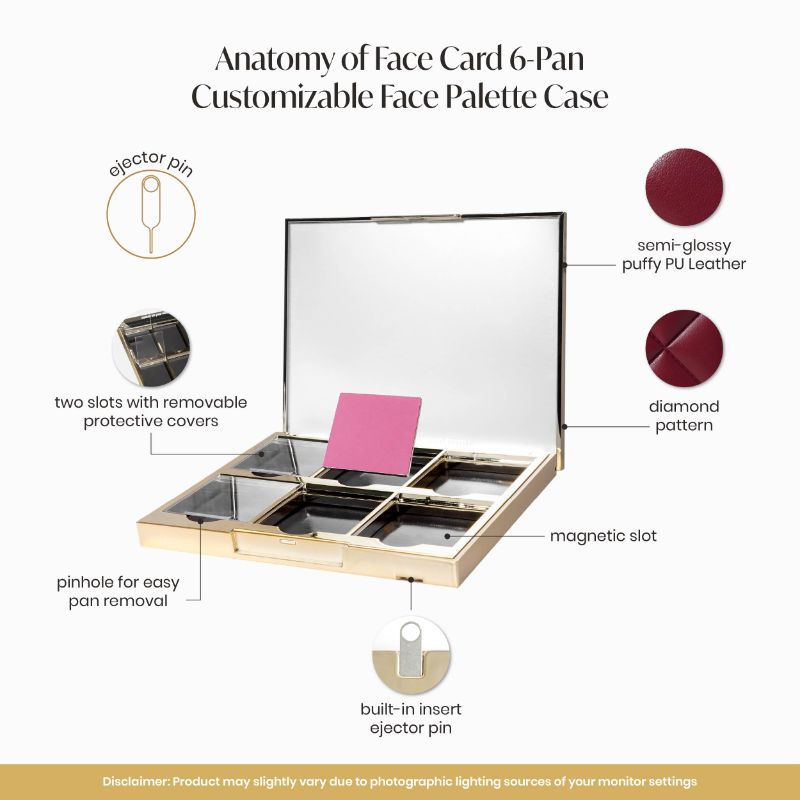 GRWM Face Card 6-Pan Customizable Palette Case Limited Edition (Puffy Rosé)