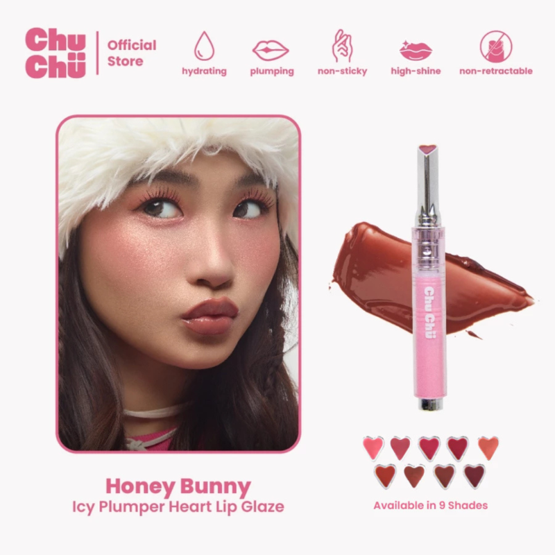 Chu Chü Beauty Icy Plumper Heart Lip Glaze (Honey Bunny)