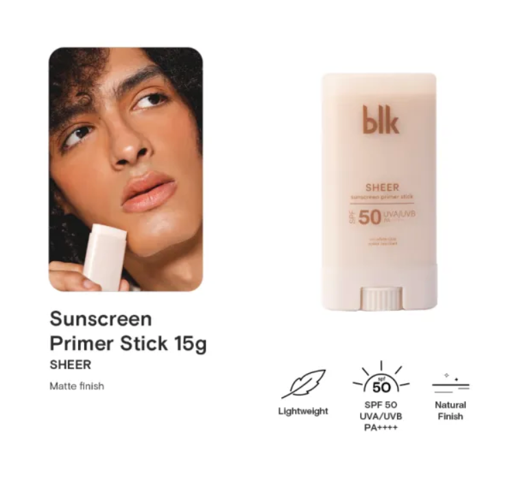 blk cosmetics universal sheer sunscreen primer stick 15g