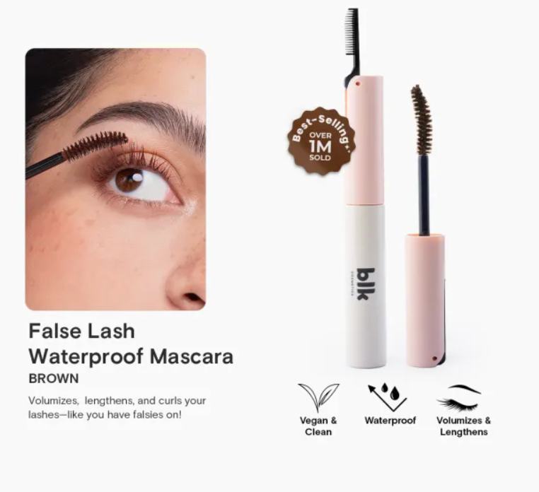 blk cosmetics false lash waterproof mascara (brown)