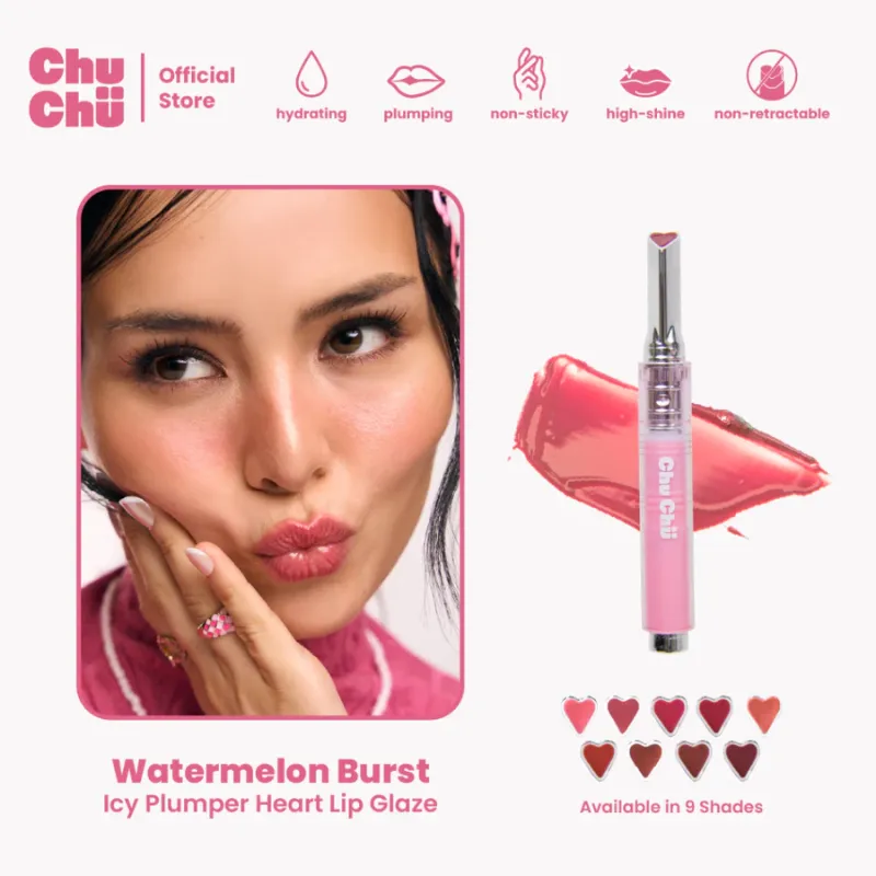 Chu Chü Beauty Icy Plumper Heart Lip Glaze (Watermelon Burst)