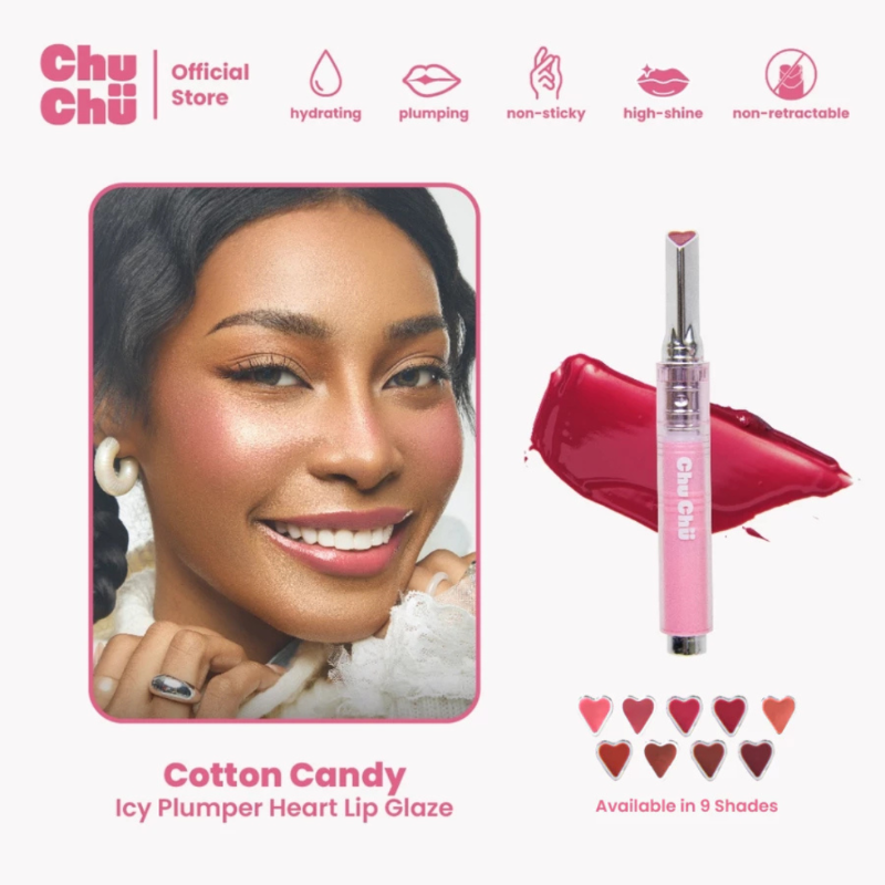 Chu Chü Beauty Icy Plumper Heart Lip Glaze (Cotton Candy)