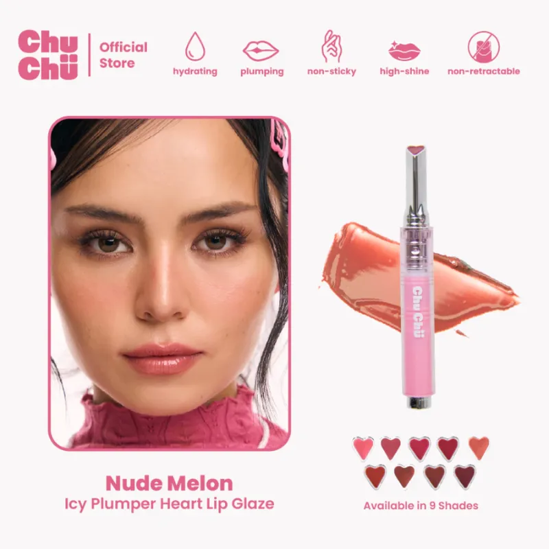 Chu Chü Beauty Icy Plumper Heart Lip Glaze (Nude Melon)