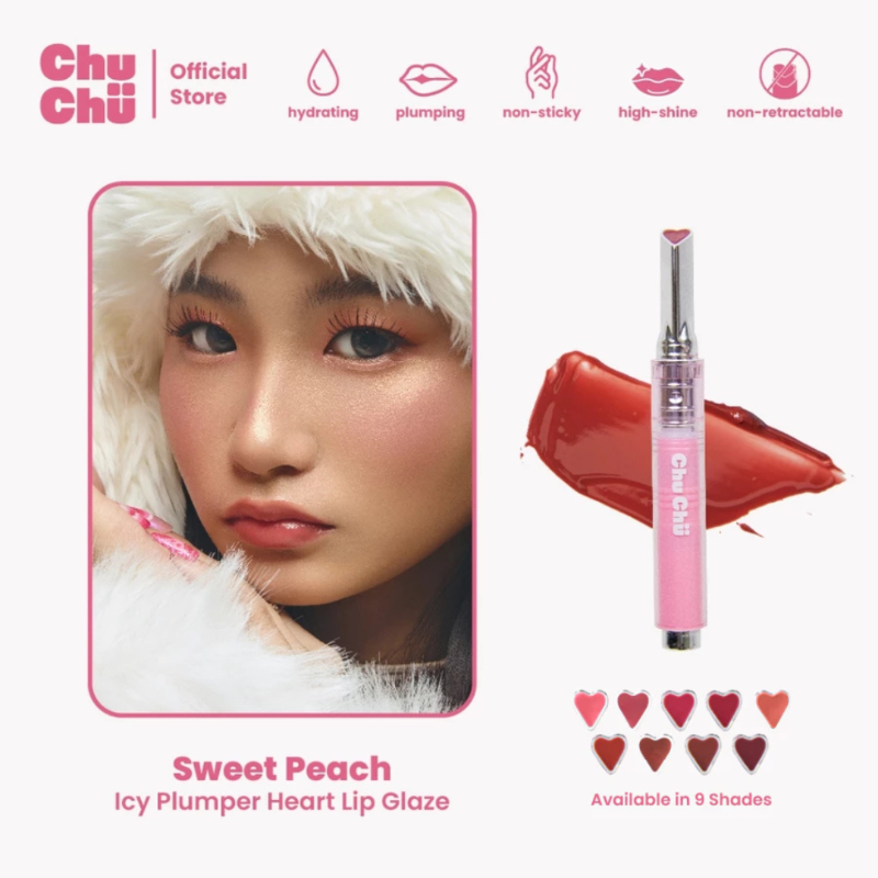 Chu Chü Beauty Icy Plumper Heart Lip Glaze (Sweet Peach)