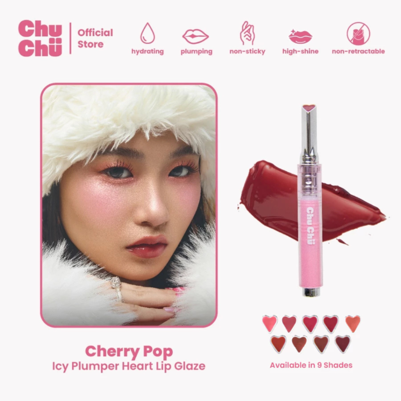 Chu Chü Beauty Icy Plumper Heart Lip Glaze (Cherry Pop)