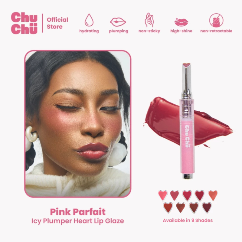 Chu Chü Beauty Icy Plumper Heart Lip Glaze (Pink Parfait)