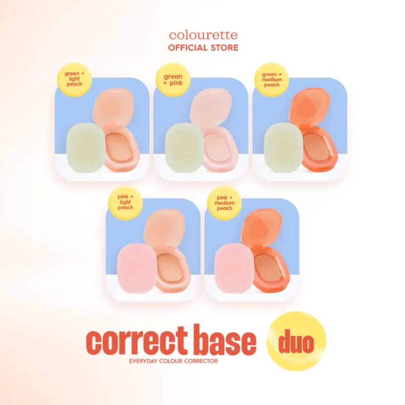 Colourette Correct Base Duo (Green + Light Peach)