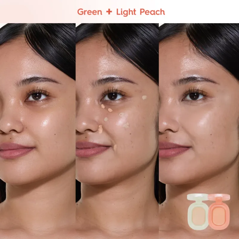 Colourette Correct Base Duo (Green + Light Peach)
