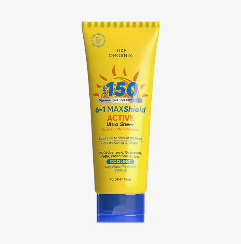 Luxe Organix 6 in 1 Maxshield Active Ultra Sheer Face and Body Sunscreen