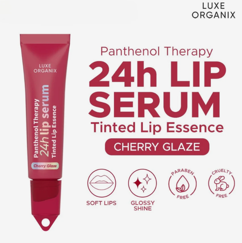 Luxe Organix Panthenol Therapy 24H Lip Serum Tinted Lip Essence Cherry Glaze