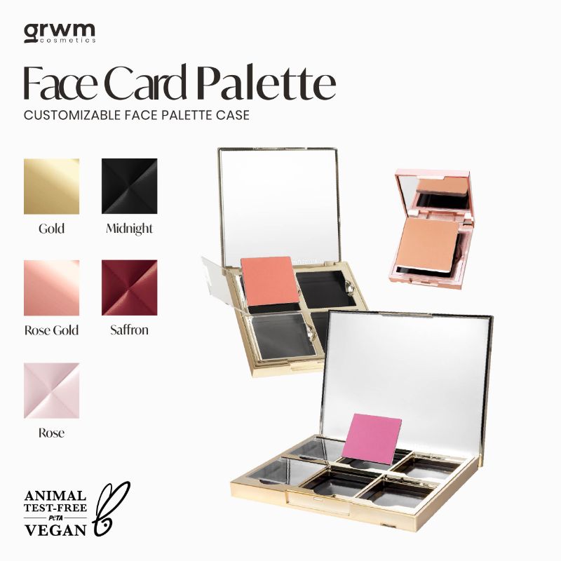 GRWM Face Card 6-Pan Customizable Palette Case Limited Edition (Puffy Rosé)
