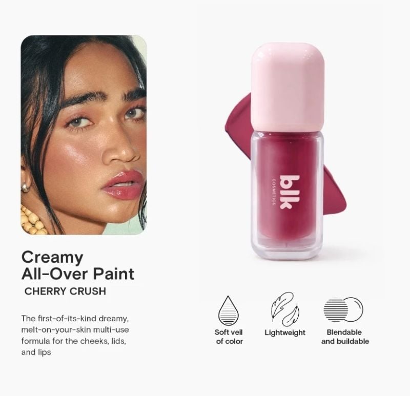 blk cosmetics creamy all over paint (cherry crush)