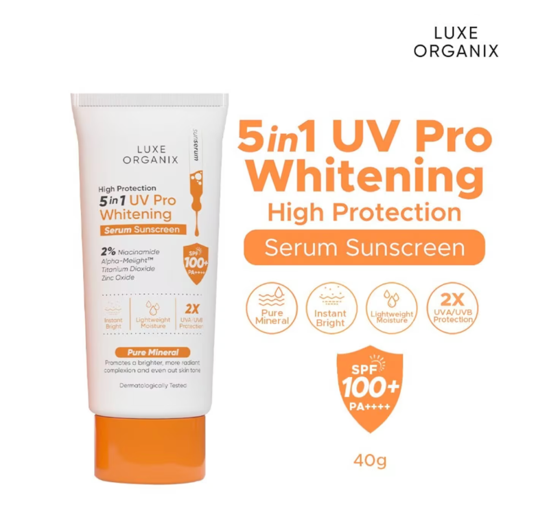 Luxe Organix 5in1 UV Pro Whitening Serum Sunscreen SPF100+ PA++++