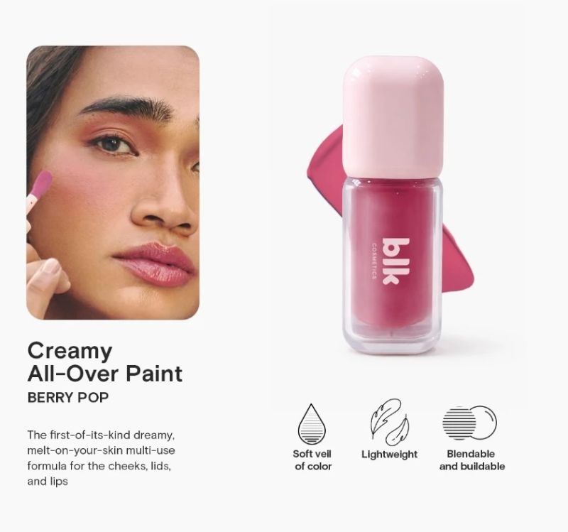blk cosmetics creamy all over paint (berry pop)