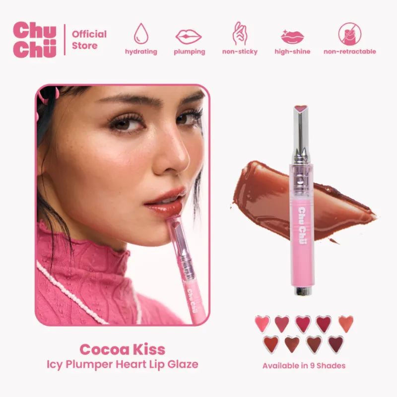 Chu Chü Beauty Icy Plumper Heart Lip Glaze (Cocoa Kiss)