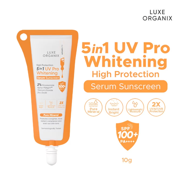 Luxe Organix 5in1 UV Pro Whitening Serum Sunscreen SPF100+ PA++++ (Sachet)