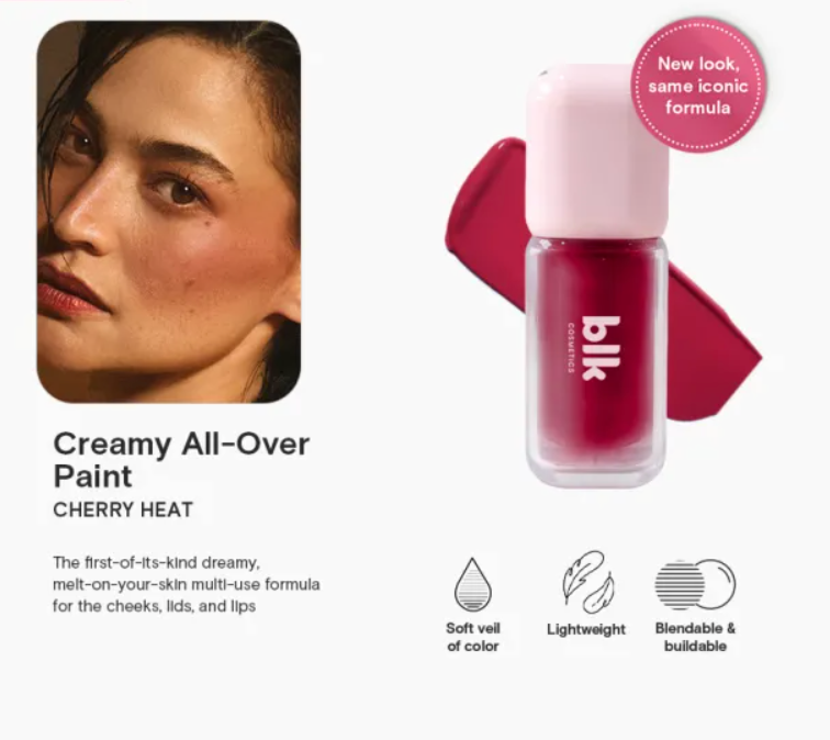 blk cosmetics creamy all over paint (cherry heat)