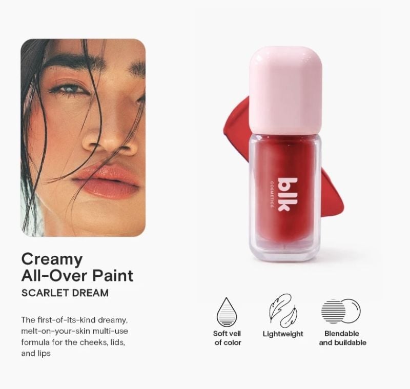 blk cosmetics creamy all over paint (scarlet dream)