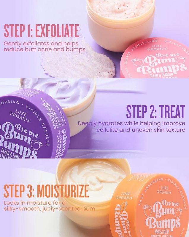 Luxe Organix Bye Bye Bum Bumps Clear and Smooth Booty Scrub
