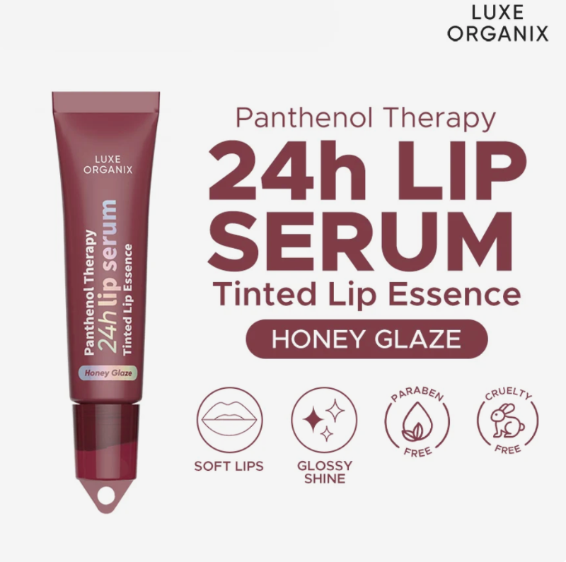 Luxe Organix Panthenol Therapy 24H Lip Serum Tinted Lip Essence Honey Glaze