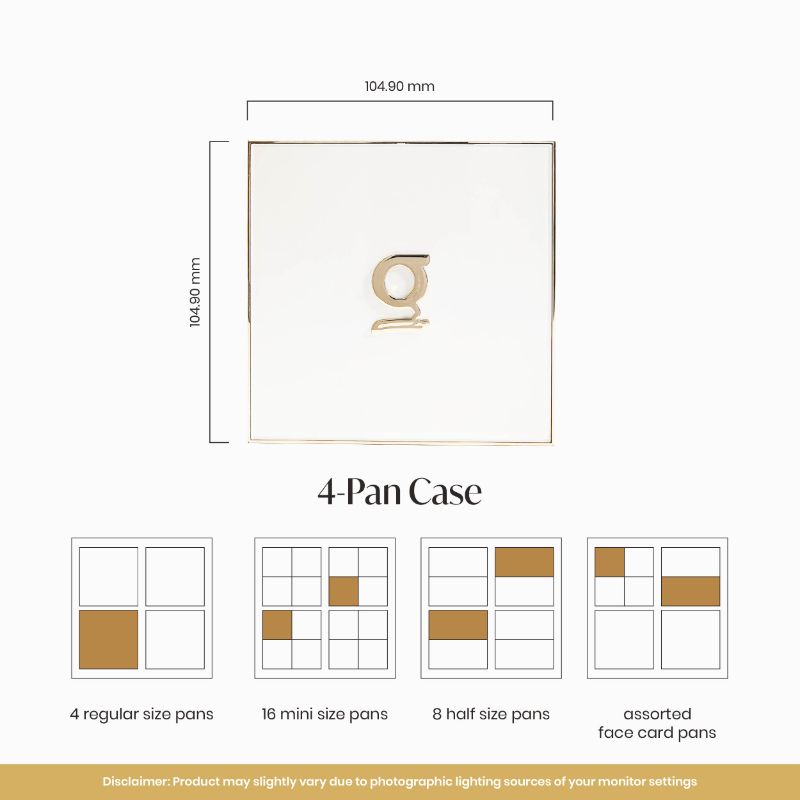 GRWM Face Card 4-Pan Customizable Palette Case (Gold)