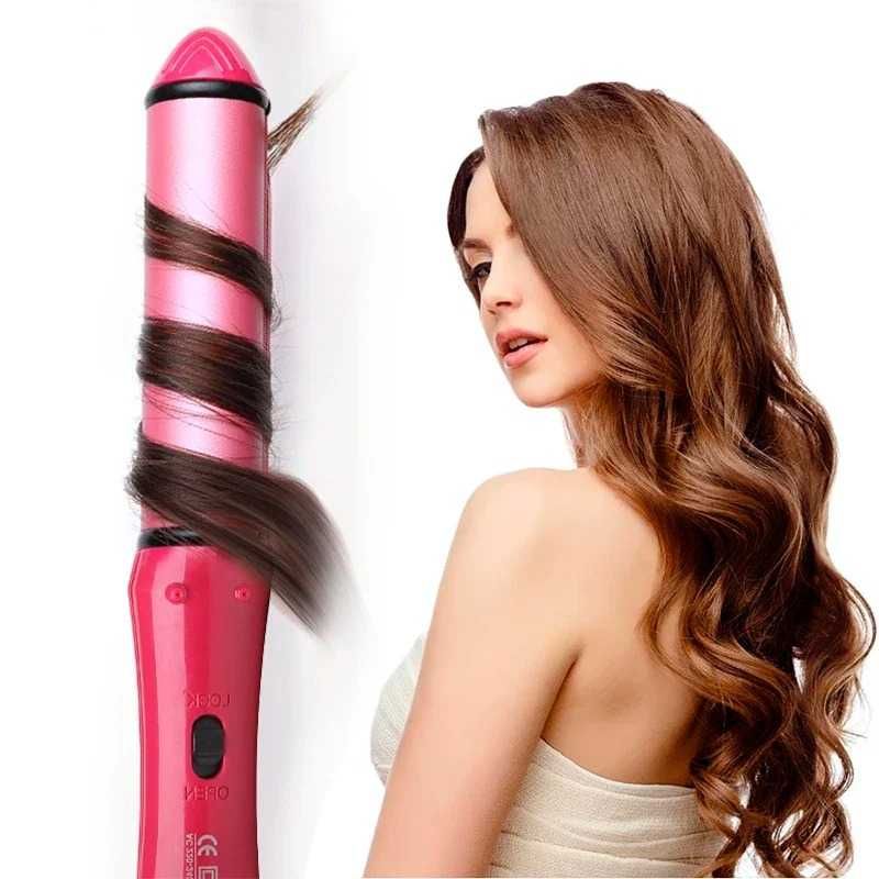 2-in-1 Hair Straightener & Curler – Ceramic Flat Iron for Straightening and Curling, Professional Hair Styling Tool with Smooth Glide Plates