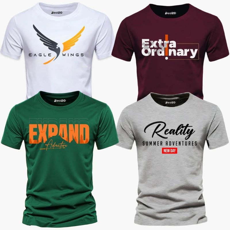 Men's : Graphics T Shirt Half Pack of 4 (Reality)