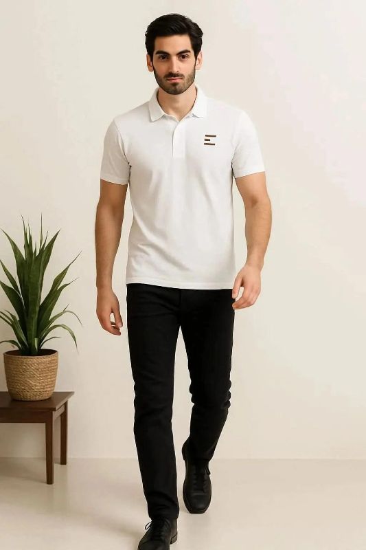 Classic White Polo Shirt for Men - Premium Casual Wear EW-001045