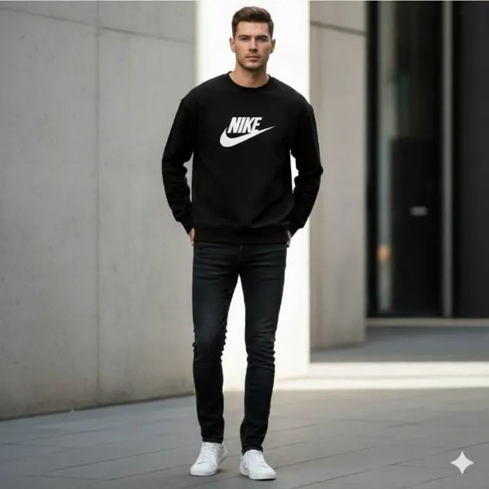 1 Pc Men's Fleece Printed Sweatshirt
