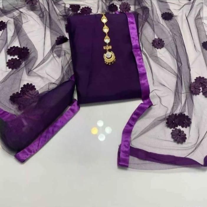 3 Pcs Women's Unstitched Hand Work Suit