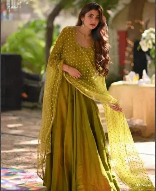 Elegant Women's Stitched Maxi Suit - 3 Pcs Green Silk Embroidered Ensemble