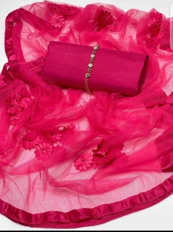 3 Pcs Women's Stitched Fancy Katan Silk Printed Maxi