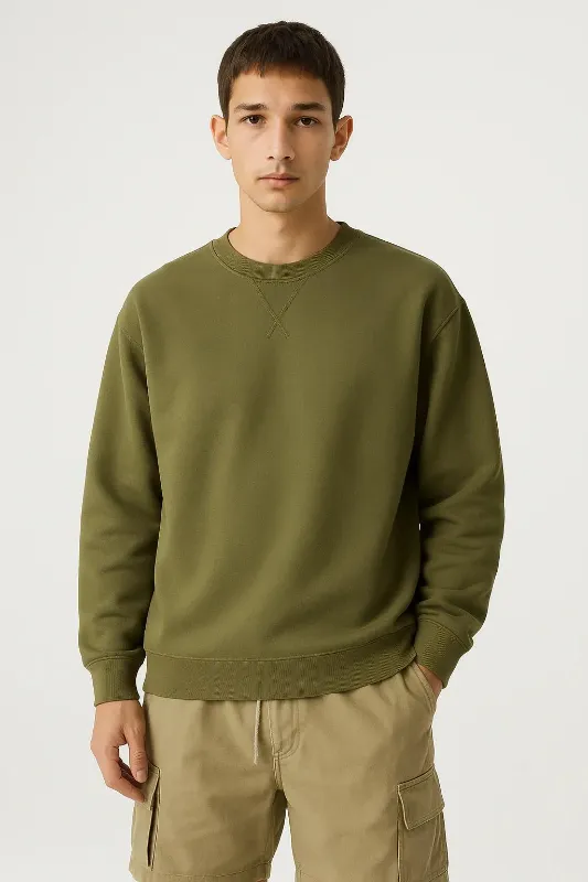 Classic Crewneck Sweatshirt – Olive Green EW-001350
