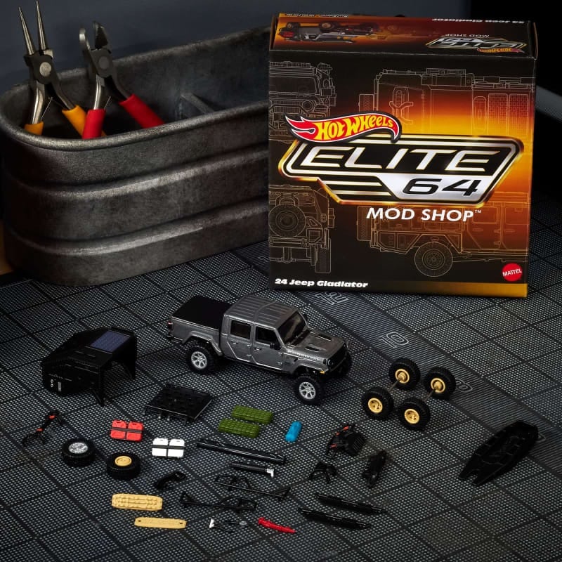 Jeep Gladiator '24 de hot Wheels Elite 64 Mod Shop con más de 20 accesorios intercambiables - Compra Internacional