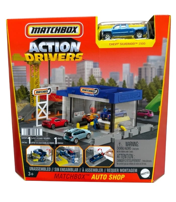 MATCHBOX SET TIRE & AUTO - 1 AUTO ( CHEVY SILVERADO 1500 )