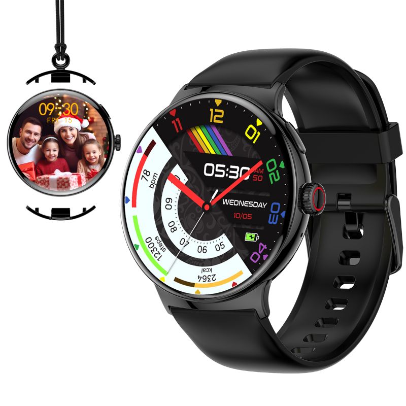 Itel Pixel 2 – Montre Connectée 2 en 1 Montre & Collier | Écran AMOLED 1,43’’ 466×466 | Appels Bluetooth, Suivi Santé & Sommeil, Étanchéité IP68, Charge Magnétique, Android & iOS