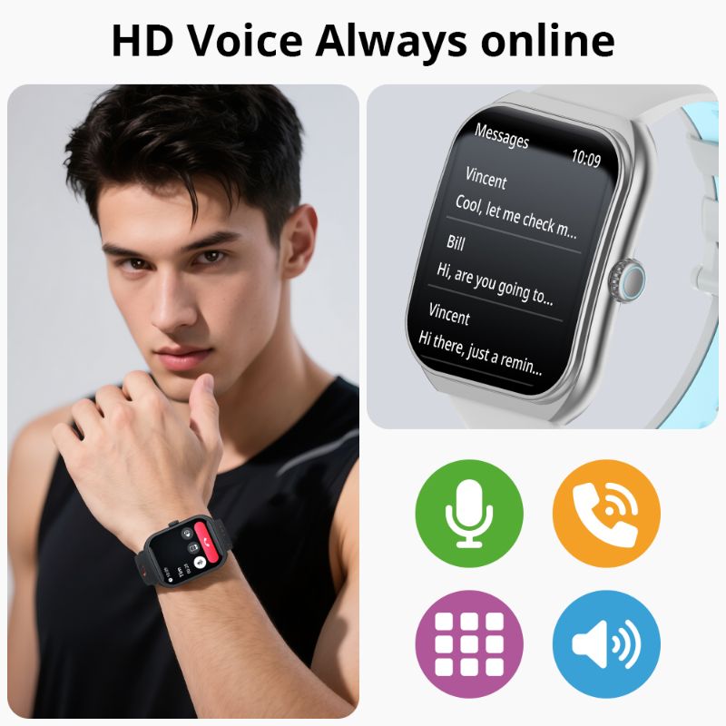 Montre connectée COLMI P86 – Écran AMOLED 1,83″ | Appels Bluetooth | Suivi santé & sommeil | Étanchéité 1ATM | Batterie 400 mAh | Design bicolore