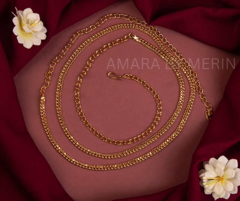 Gold alike beaded hip-chain AM14045