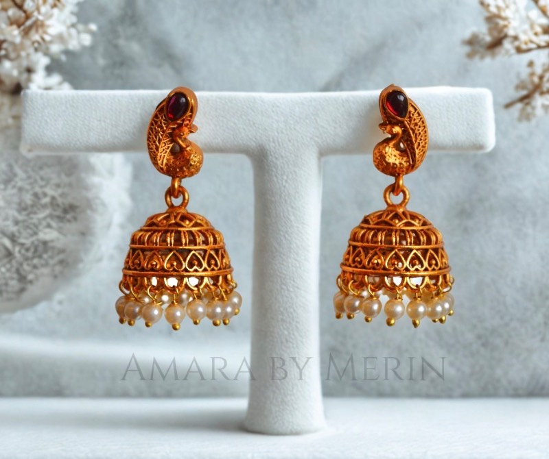 Peacock design Antique Jhumki  AM2UF24P