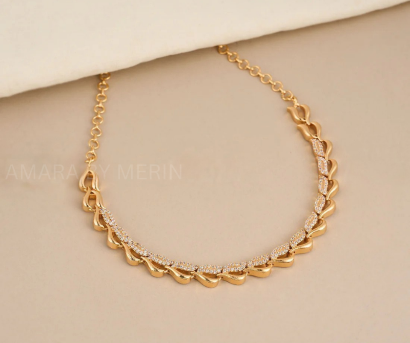 Gold plated AD Stone Necklace AM13020