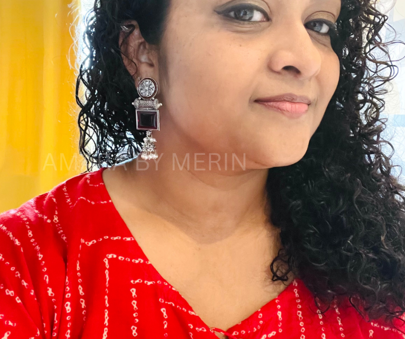 Meenakari Earring Oxidised - AM807045R