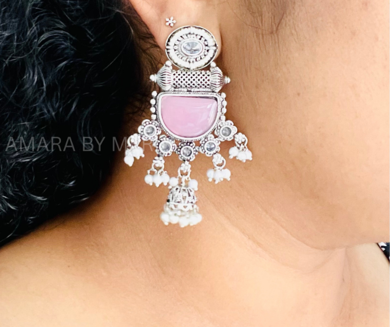 Pearl Jhumki Oxidised plating - AM807047P