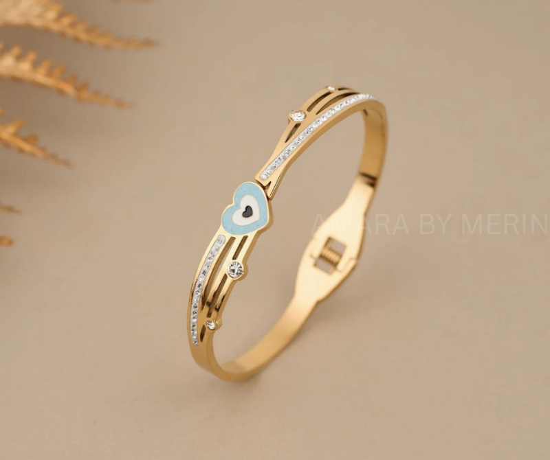 SkyHeart  Gold plated Cuff Bangle AM13033