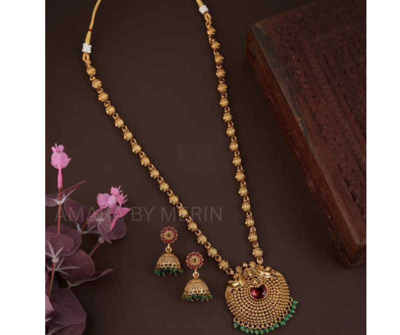 Mayura Haaram Necklace with earrings AM13002