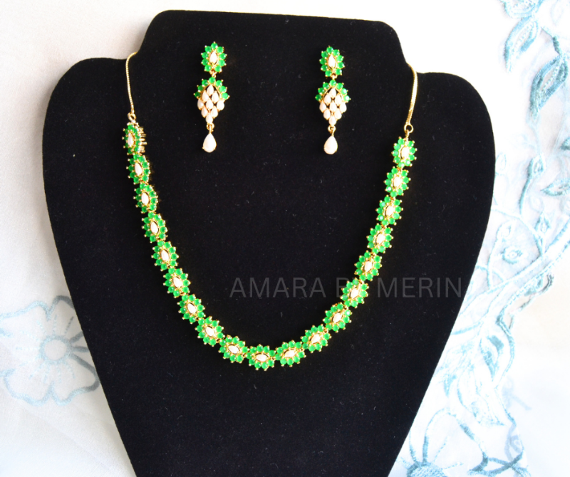 Necklace American Diamond - Green - AM437219G