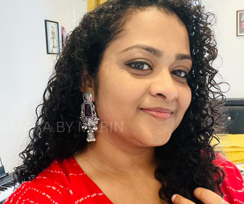 Jhumki Oxidised plating - AM807031DEEP PINK