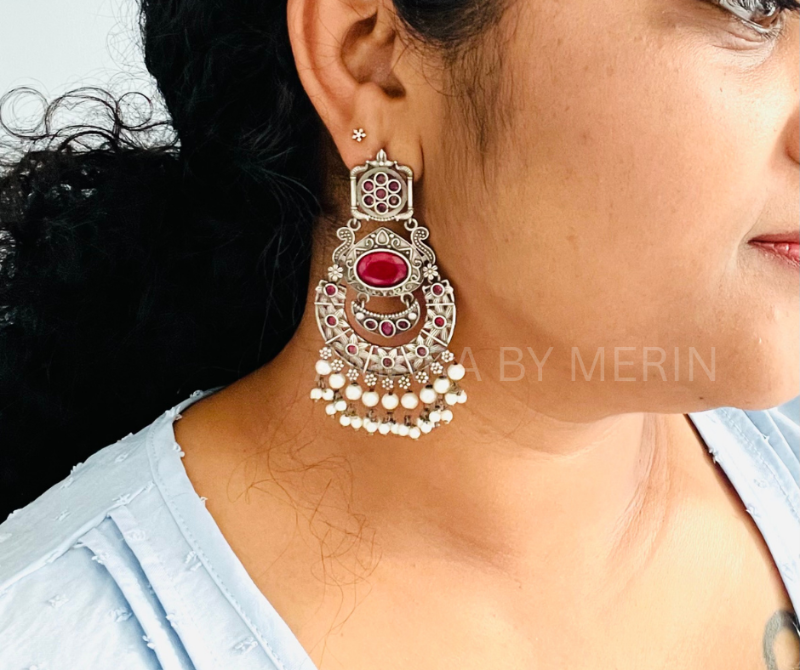 Moti Earring Oxidised plating - AM809000R