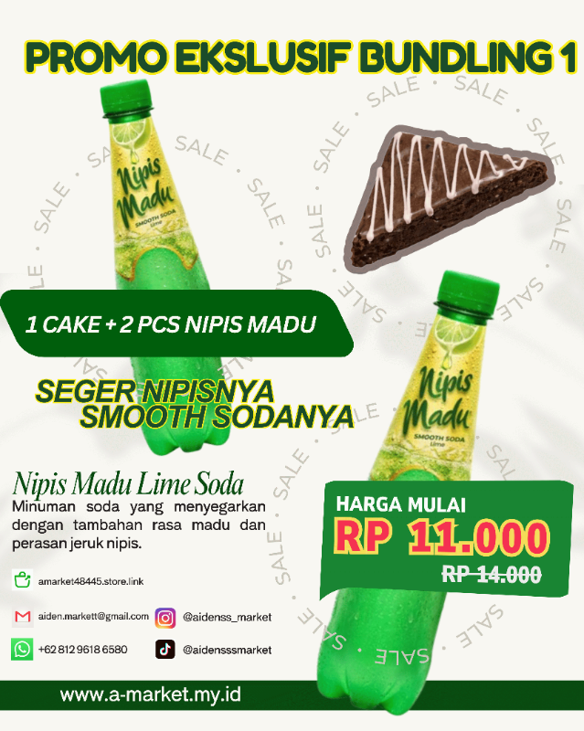Bundle Lemon Nipis Madu Soda Drink Isi 2 + 1 Cake
