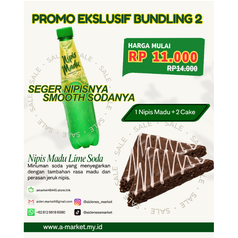 Bundle Lemon Nipis Madu Soda Drink Isi 1 + 2 Cake
